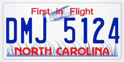 NC license plate DMJ5124