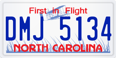 NC license plate DMJ5134