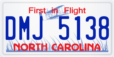 NC license plate DMJ5138