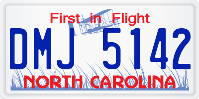 NC license plate DMJ5142