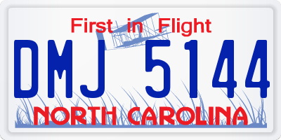 NC license plate DMJ5144