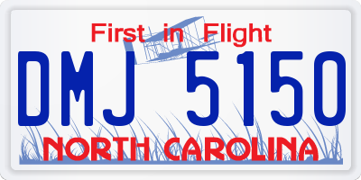 NC license plate DMJ5150