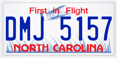 NC license plate DMJ5157