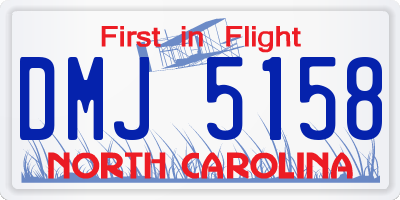 NC license plate DMJ5158