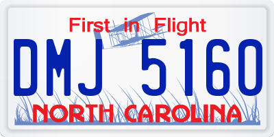 NC license plate DMJ5160
