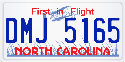 NC license plate DMJ5165
