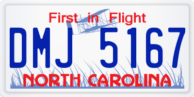 NC license plate DMJ5167