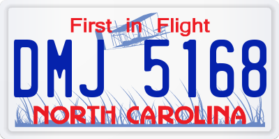 NC license plate DMJ5168