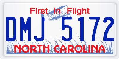 NC license plate DMJ5172