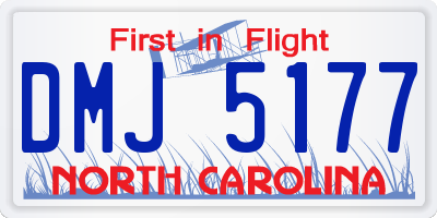 NC license plate DMJ5177