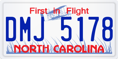 NC license plate DMJ5178