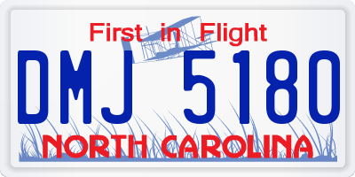 NC license plate DMJ5180
