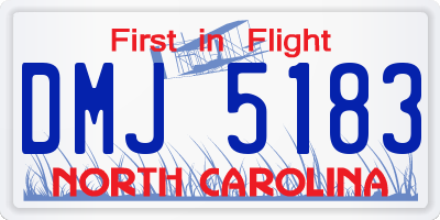 NC license plate DMJ5183