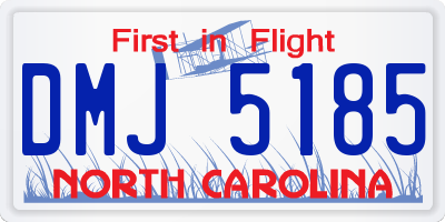 NC license plate DMJ5185
