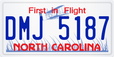 NC license plate DMJ5187