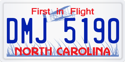 NC license plate DMJ5190