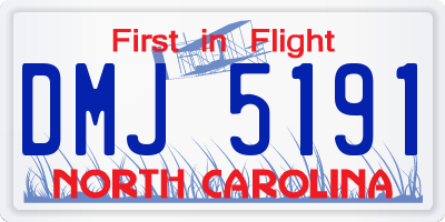 NC license plate DMJ5191