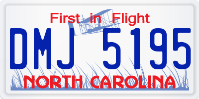 NC license plate DMJ5195
