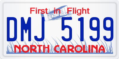 NC license plate DMJ5199