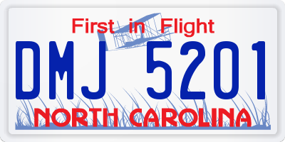 NC license plate DMJ5201