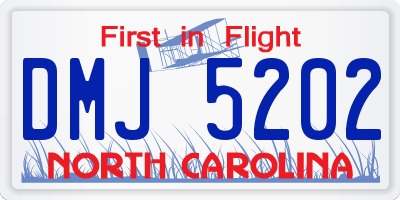 NC license plate DMJ5202