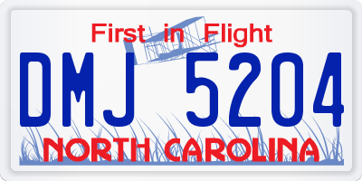 NC license plate DMJ5204