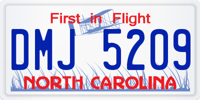 NC license plate DMJ5209