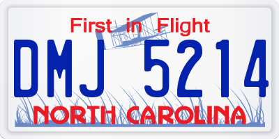 NC license plate DMJ5214