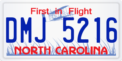 NC license plate DMJ5216