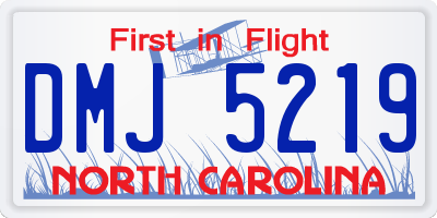 NC license plate DMJ5219