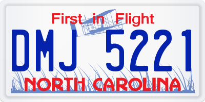 NC license plate DMJ5221
