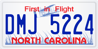 NC license plate DMJ5224