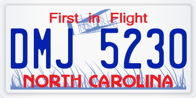 NC license plate DMJ5230