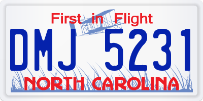NC license plate DMJ5231