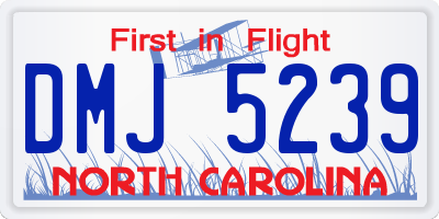 NC license plate DMJ5239