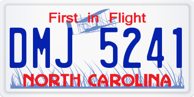 NC license plate DMJ5241