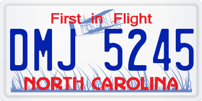 NC license plate DMJ5245