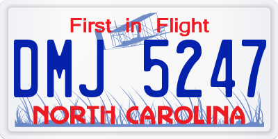 NC license plate DMJ5247