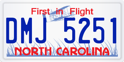 NC license plate DMJ5251