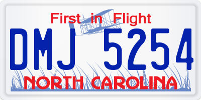 NC license plate DMJ5254