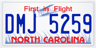 NC license plate DMJ5259
