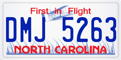 NC license plate DMJ5263