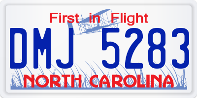 NC license plate DMJ5283