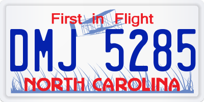 NC license plate DMJ5285