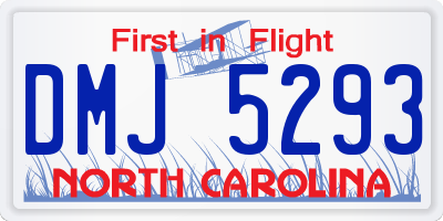 NC license plate DMJ5293