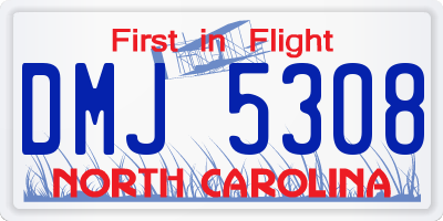 NC license plate DMJ5308