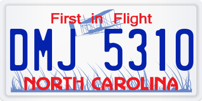 NC license plate DMJ5310