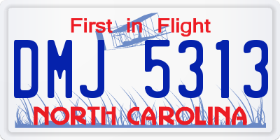 NC license plate DMJ5313