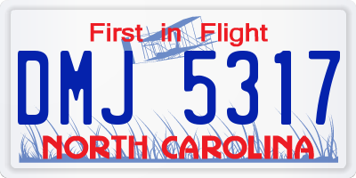 NC license plate DMJ5317