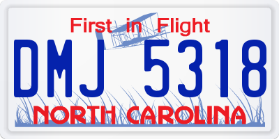 NC license plate DMJ5318